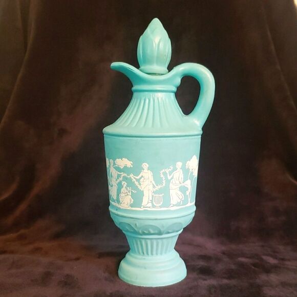 Vtg Avon Imitation Wedgwood Jasperware Greek Goddess Bottle / Urn with Stopper - Picture 1 of 6